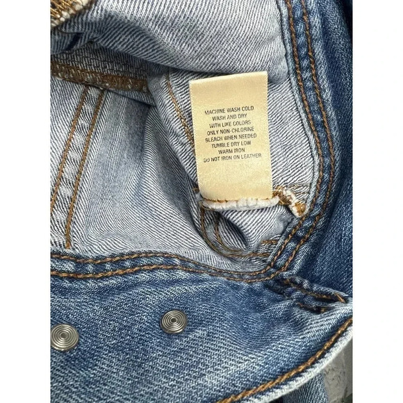 Old Navy Denim Jacket Womens S Distressed with elbow patch - Picture 8 of 9